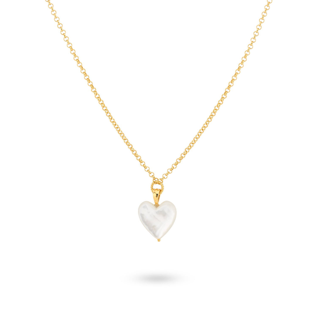 Necklace with heart shaped pearl - 32464Y