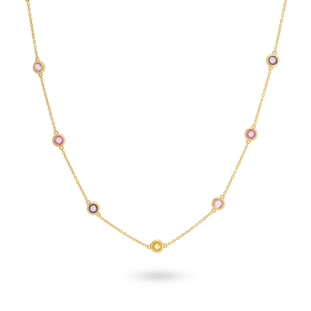Necklace with round pastel stones