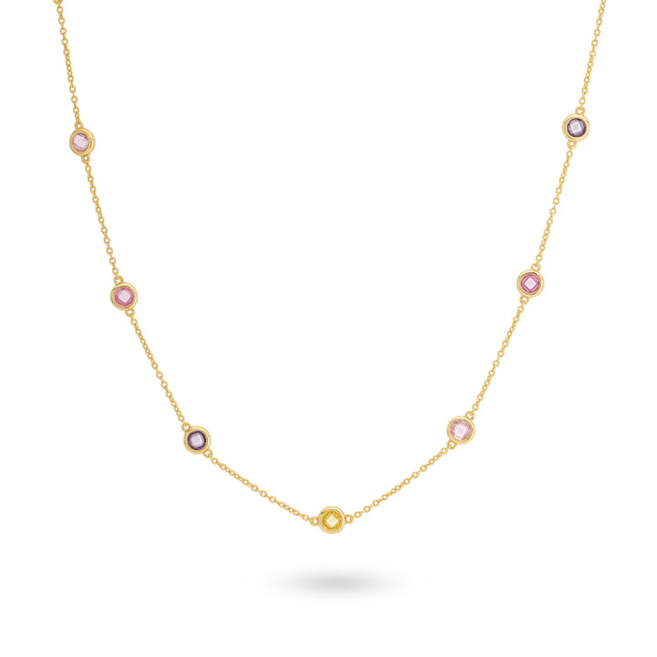 Necklace with round pastel stones - 32495Y