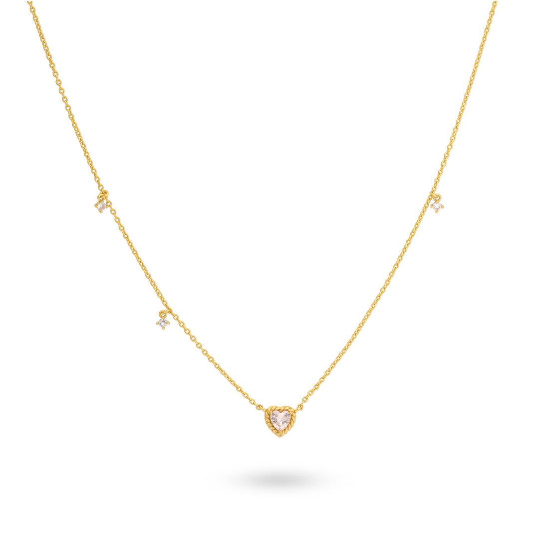 Necklace with heartshaped stone