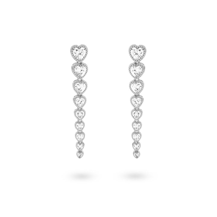 Earstud with heartshaped stones - 424116S