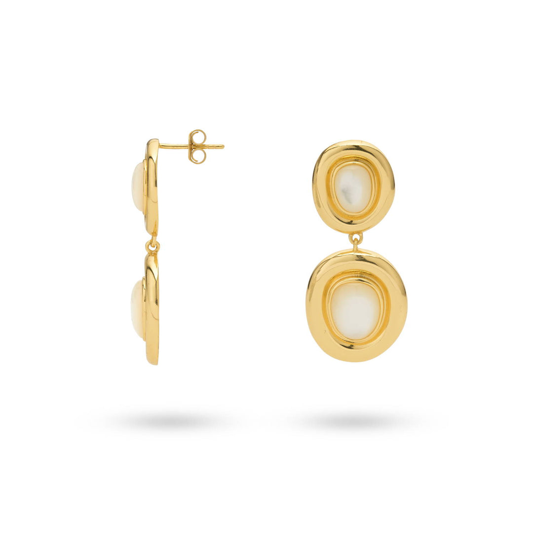 Statement oorbel met parelmoer - 424120Y