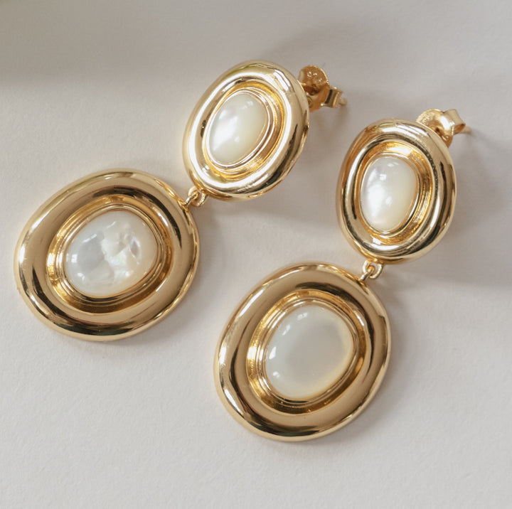Statement oorbel met parelmoer - 424120Y