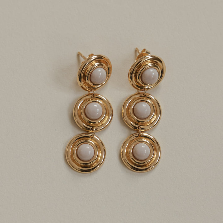 Statement oorbel met roze steentjes - 424126Y
