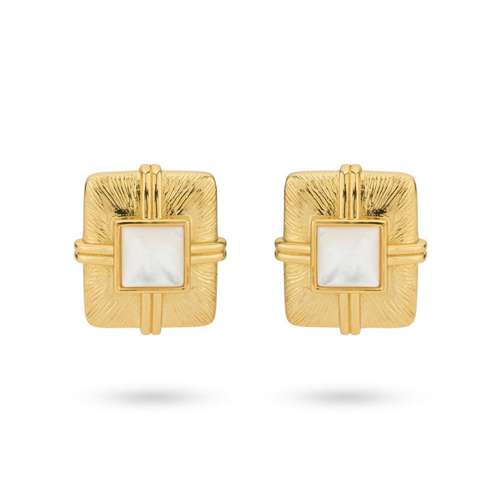 Vintage look oorbel met parelmoer - 424132Y