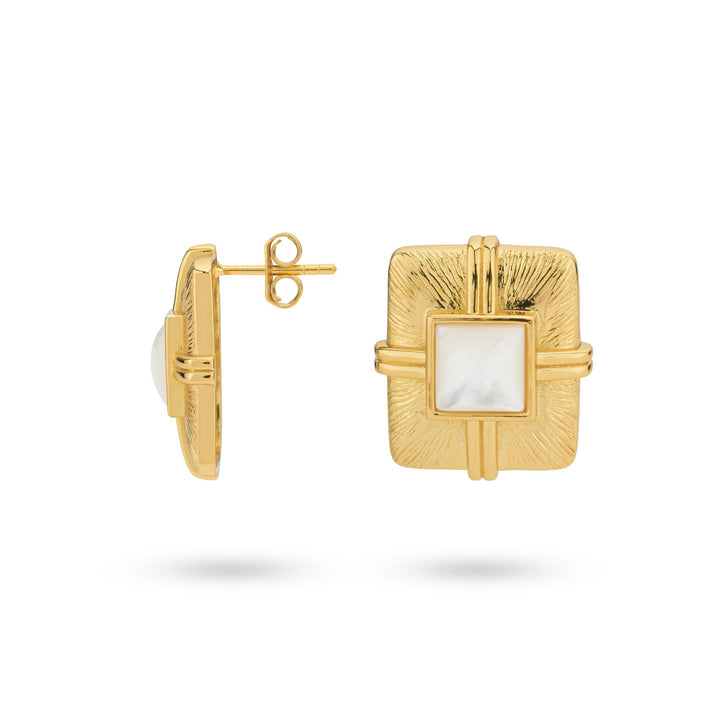 Vintage look oorbel met parelmoer - 424132Y