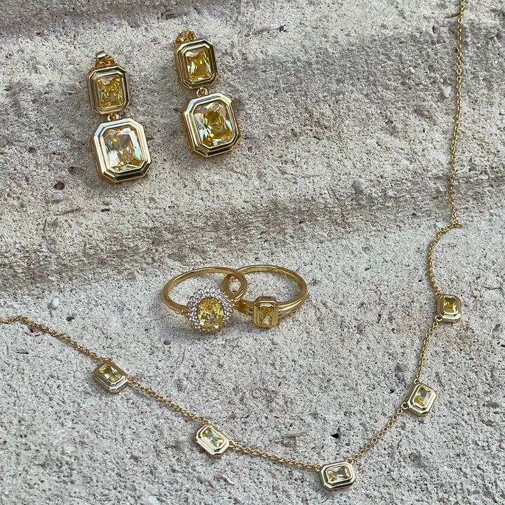 Earring with colored stones - 424138Y