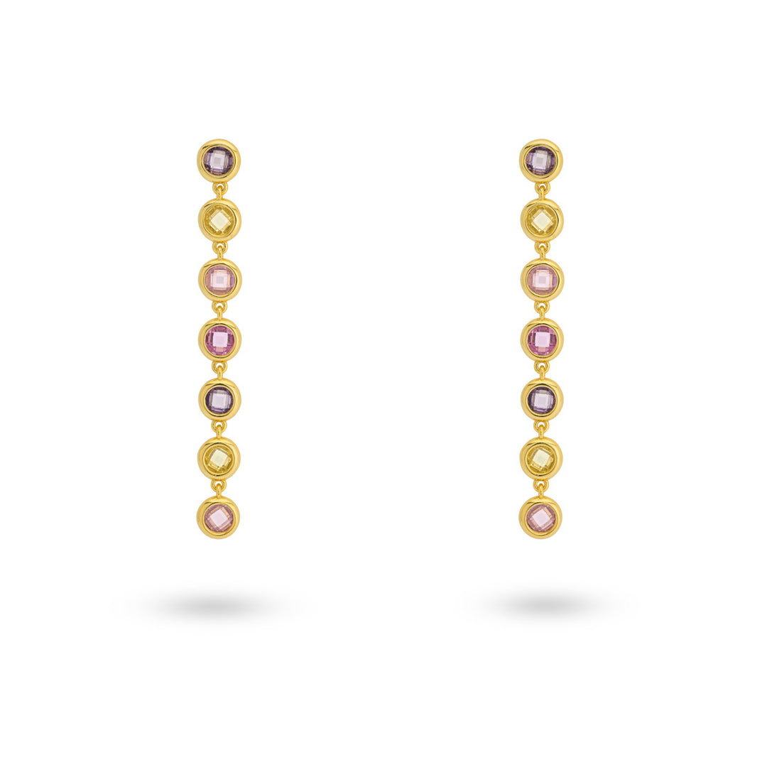 Earring with colored stones
