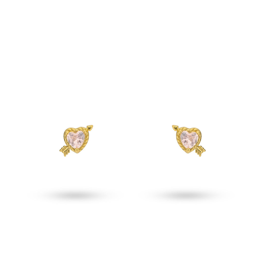 Earstud with pink stone