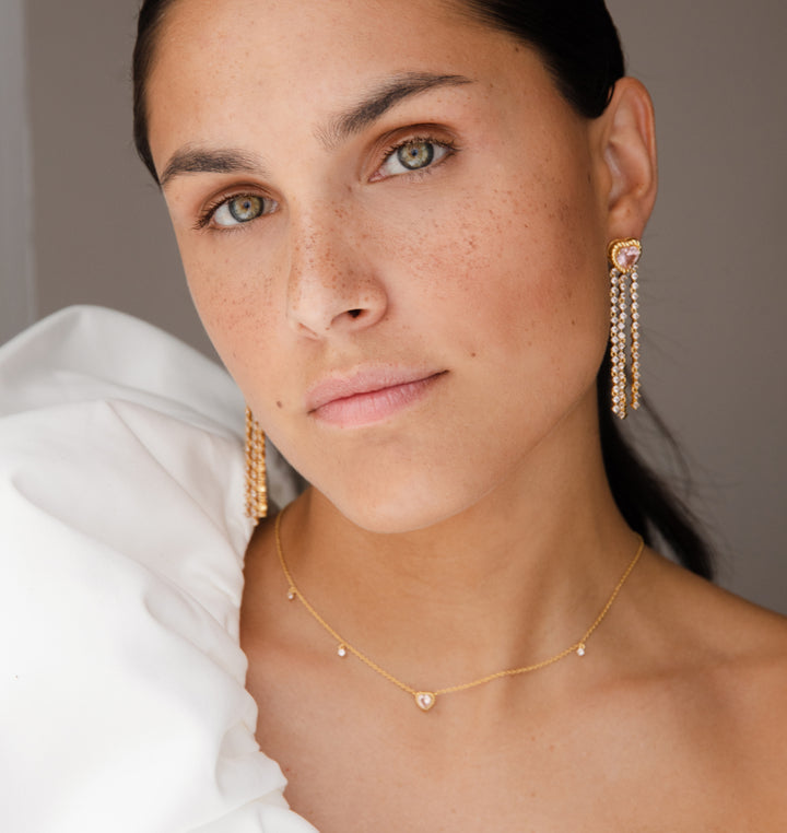Necklace with heartshaped stone - 32496Y