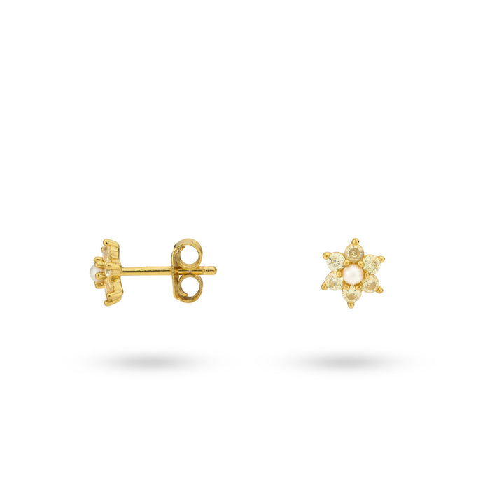 Earstud flower with sweetwater pearl - 424144Y