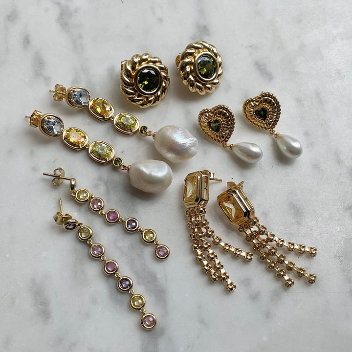 Heartshaped earring with pearl - 424131Y
