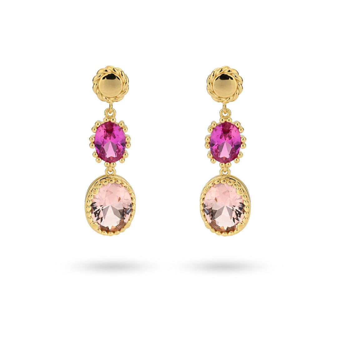 Earrings with colored stones - 42481Y
