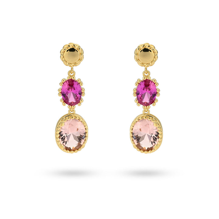 Earrings with colored stones - 42481Y