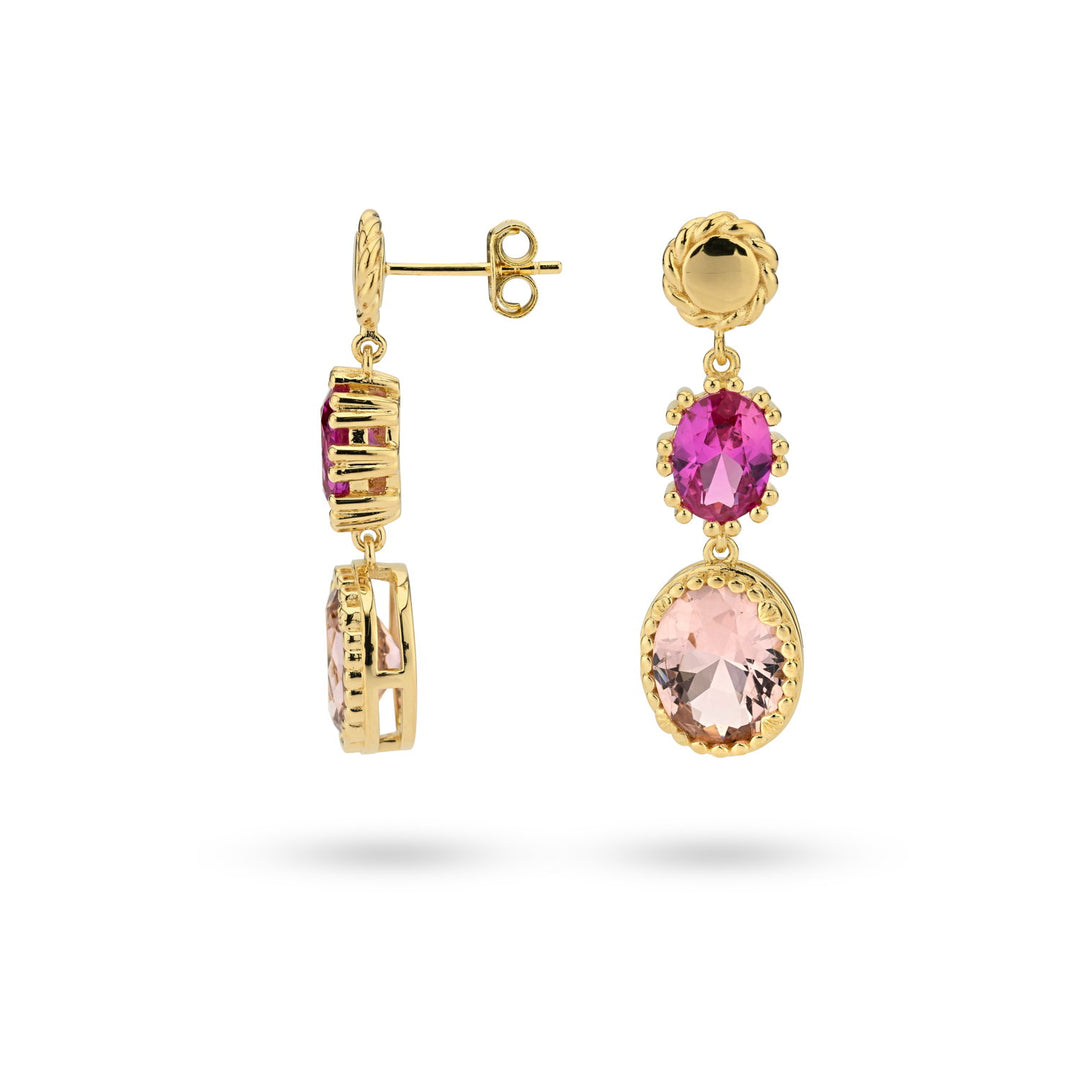 Earrings with colored stones - 42481Y