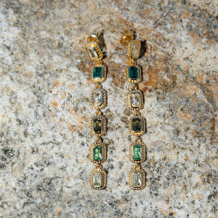 Earring with colored stones - 42491Y