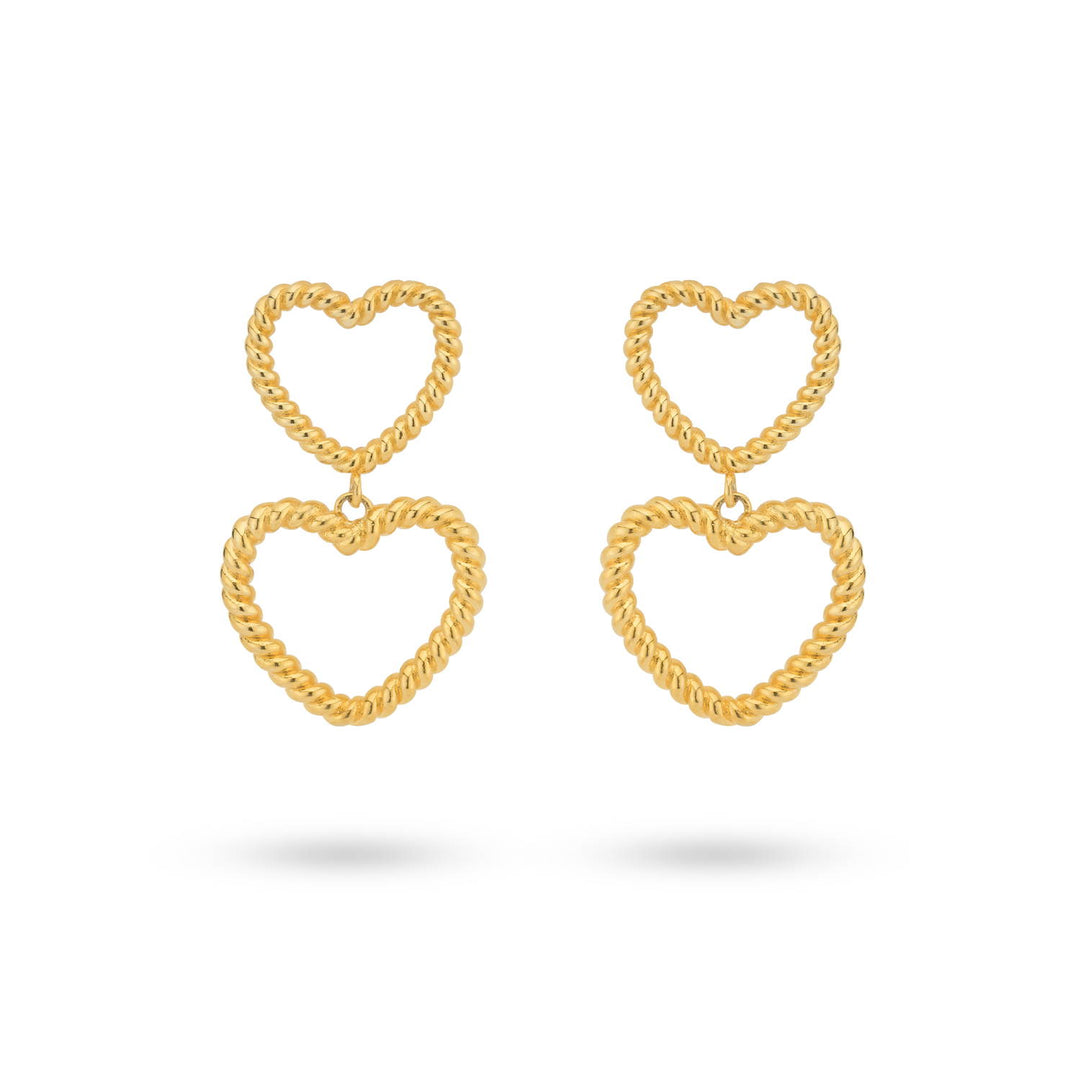 Bold heart shaped earrings with structure