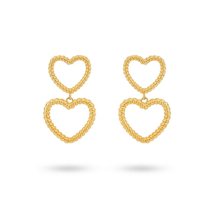 Bold heart shaped earrings with structure - 434006B