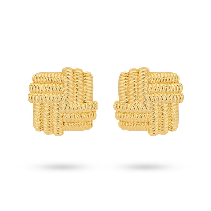 Bold earring square shape with structure - 434007B