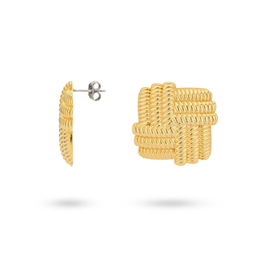 Bold earring square shape with structure - 434007B
