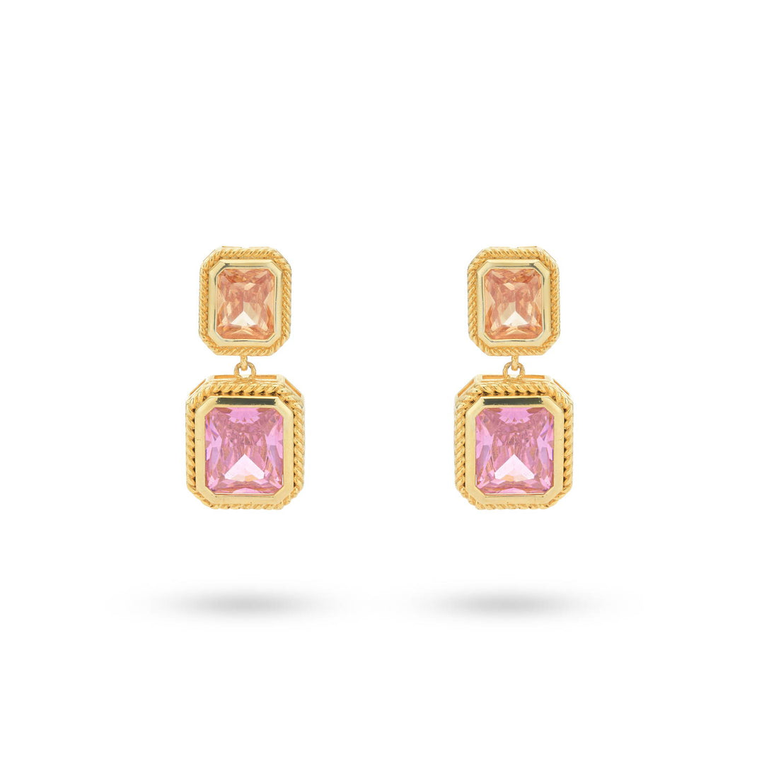 Bold earring with colored stones