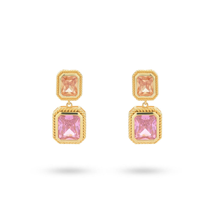 Bold earring with colored stones - 434009B