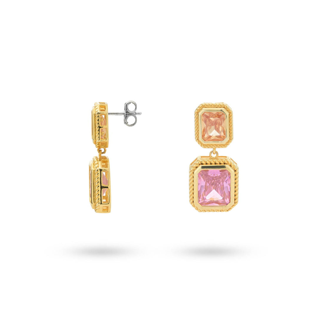 Bold earring with colored stones - 434009B