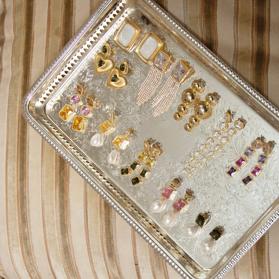 Bold olive drop earrings