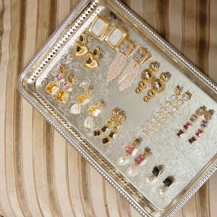 Bold olive drop earrings