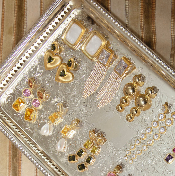 Bold shiny fringe earrings