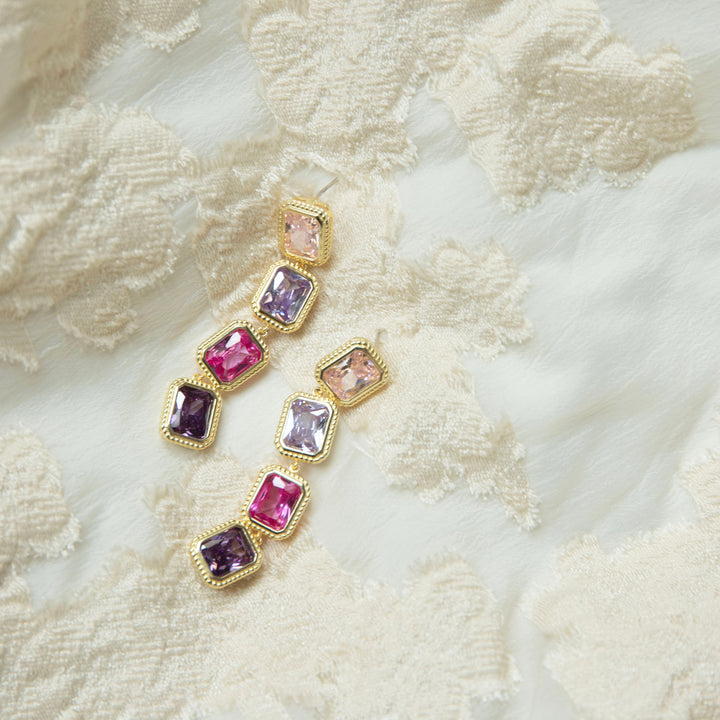 Bold lilac edge earrings 24Kae x Megan