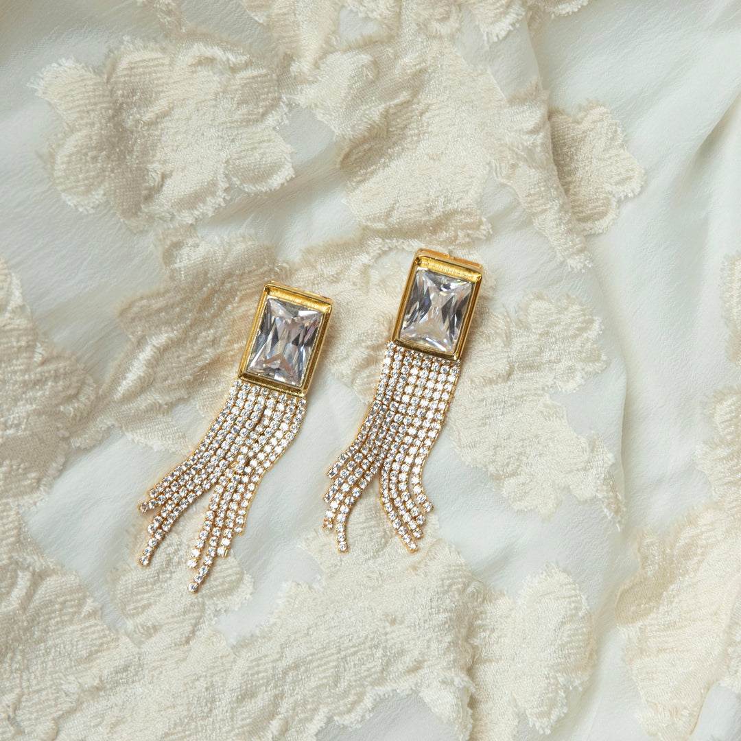 Bold shiny fringe earrings