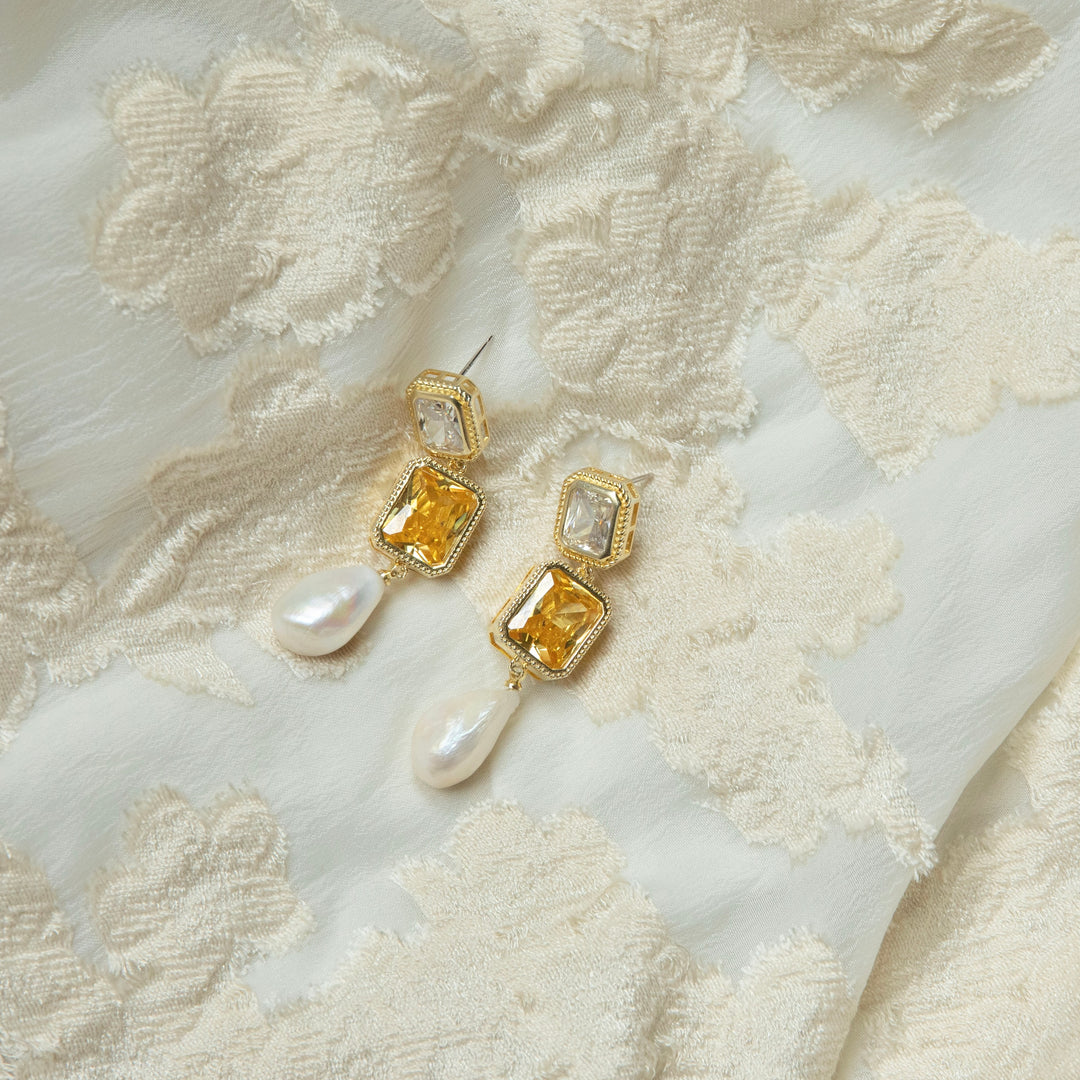 Bold citrine sunset earrings