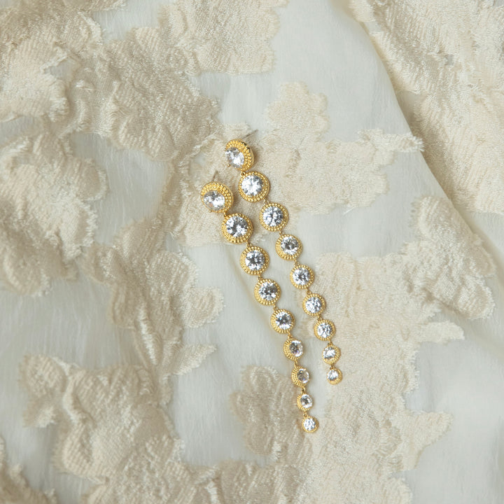 Bold diamond drape earrings