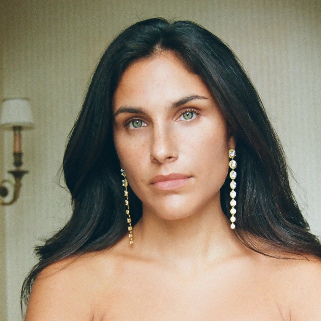 Bold diamond drape oorbellen