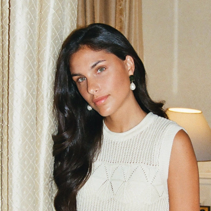 Bold olive drop earrings