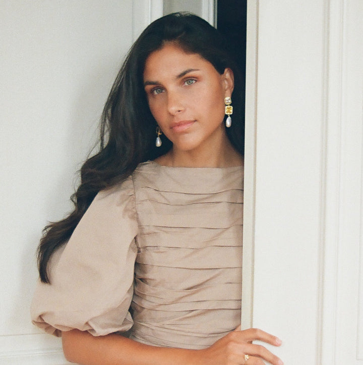 Bold citrine sunset earrings