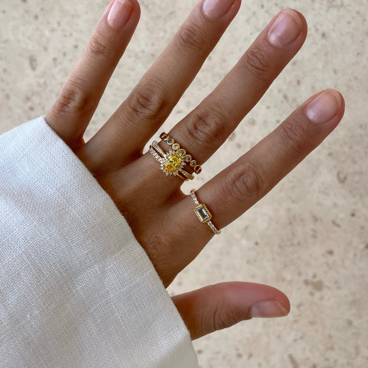 Ring with colored stones - 124150Y