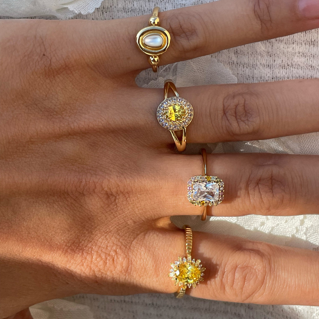 Ring with colored stones - 124156Y