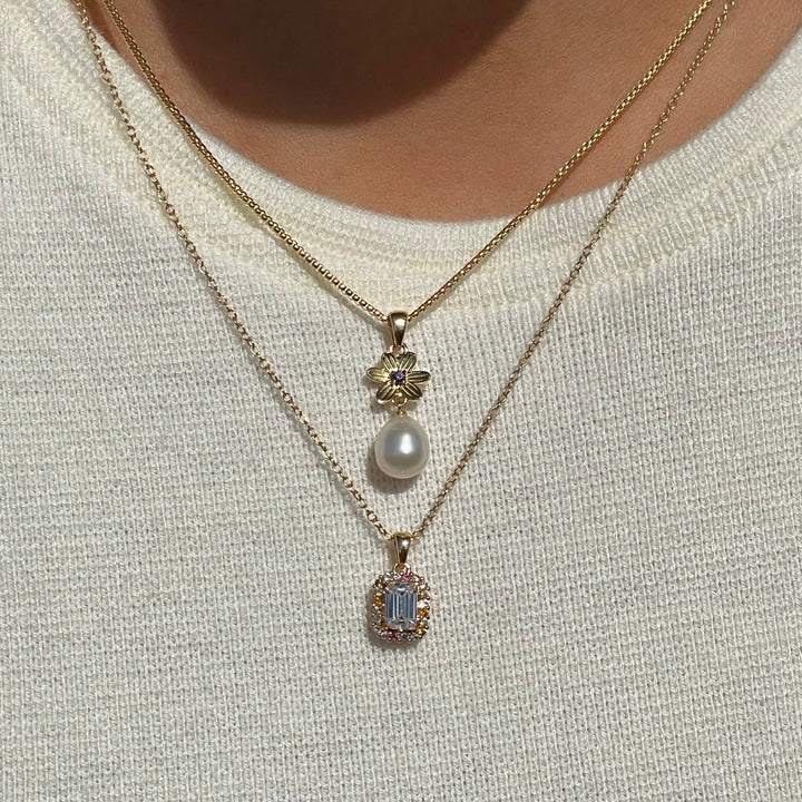 Necklace with colored stones - 32487Y