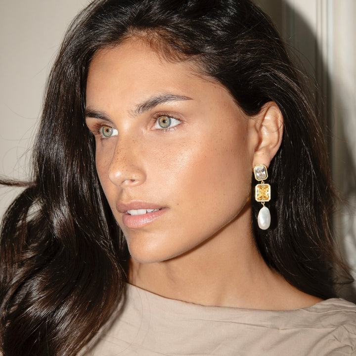 Bold citrine sunset earrings