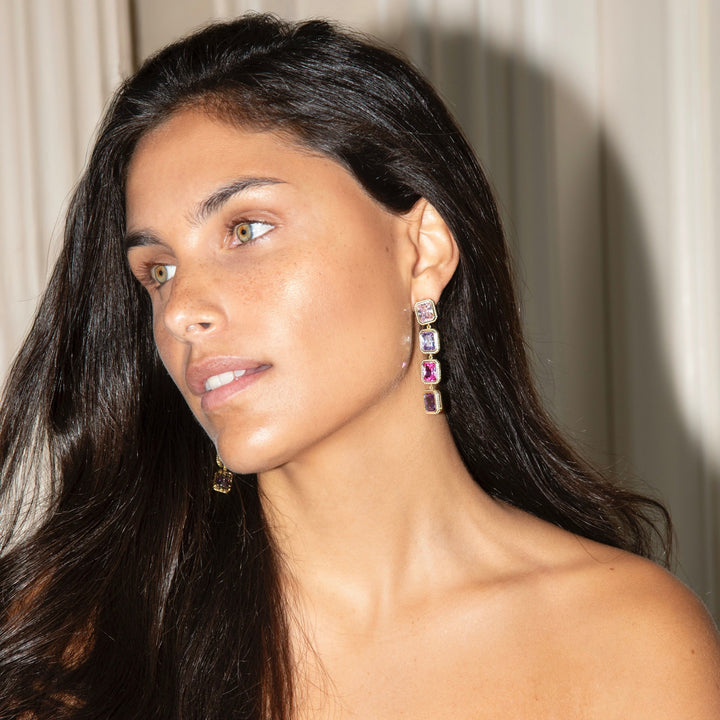 Bold lilac edge earrings 24Kae x Megan