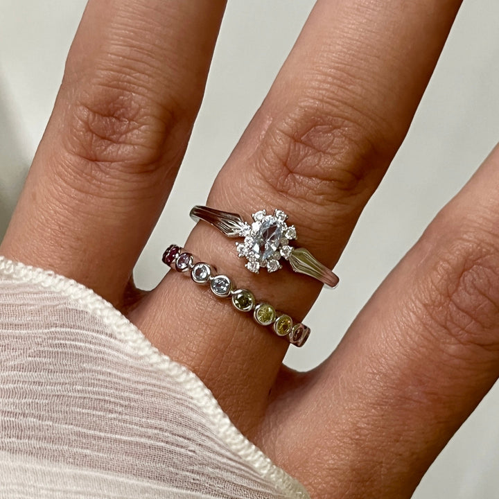 Ring met gekleurde stenen - 124157S