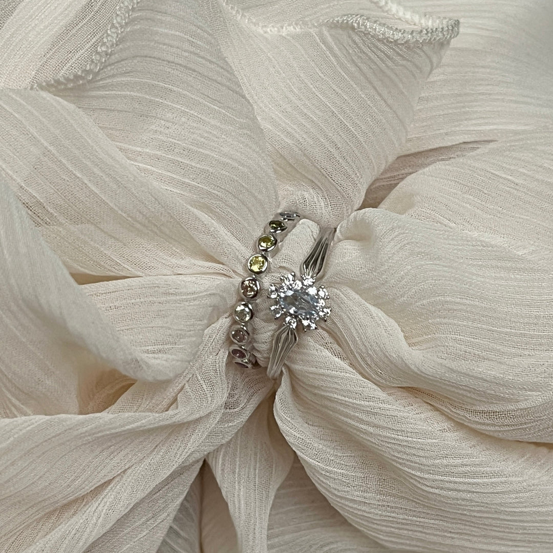 Ring met gekleurde stenen - 124157S