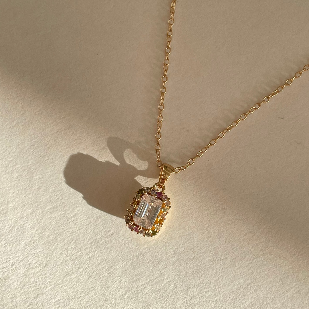 Necklace with colored stones - 32487Y