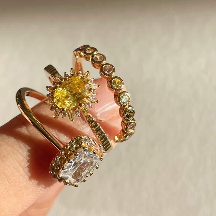 Ring met gekleurde stenen - 124157Y