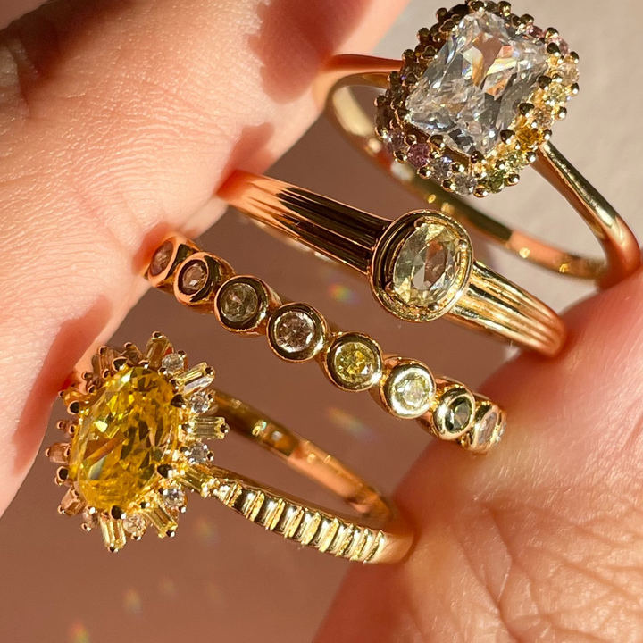 Ring met ovaalvormige steen - 124149Y