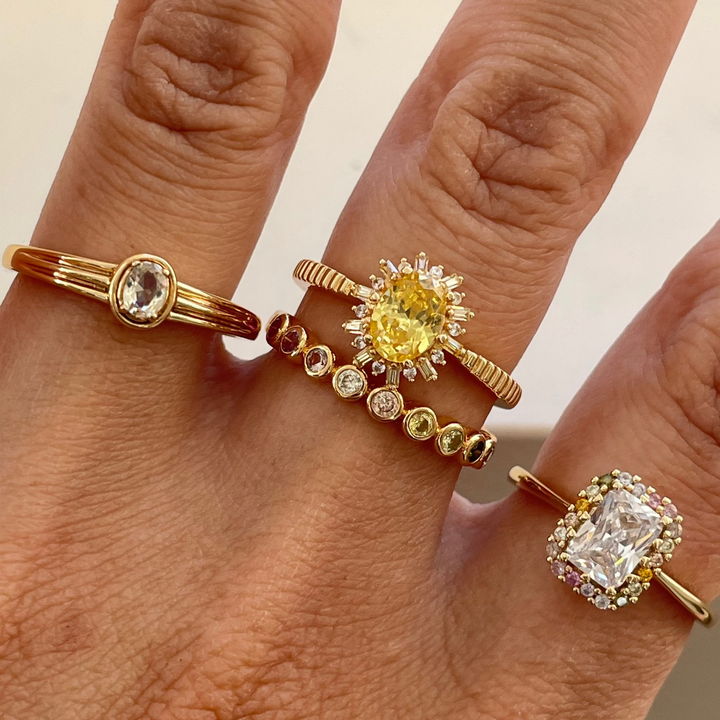 Ring met ovaalvormige steen - 124149Y