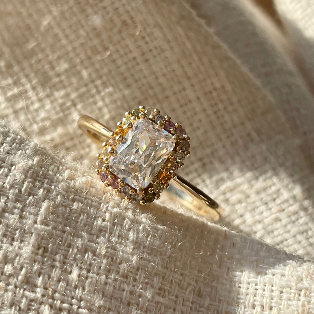 Ring with colored stones - 124156Y