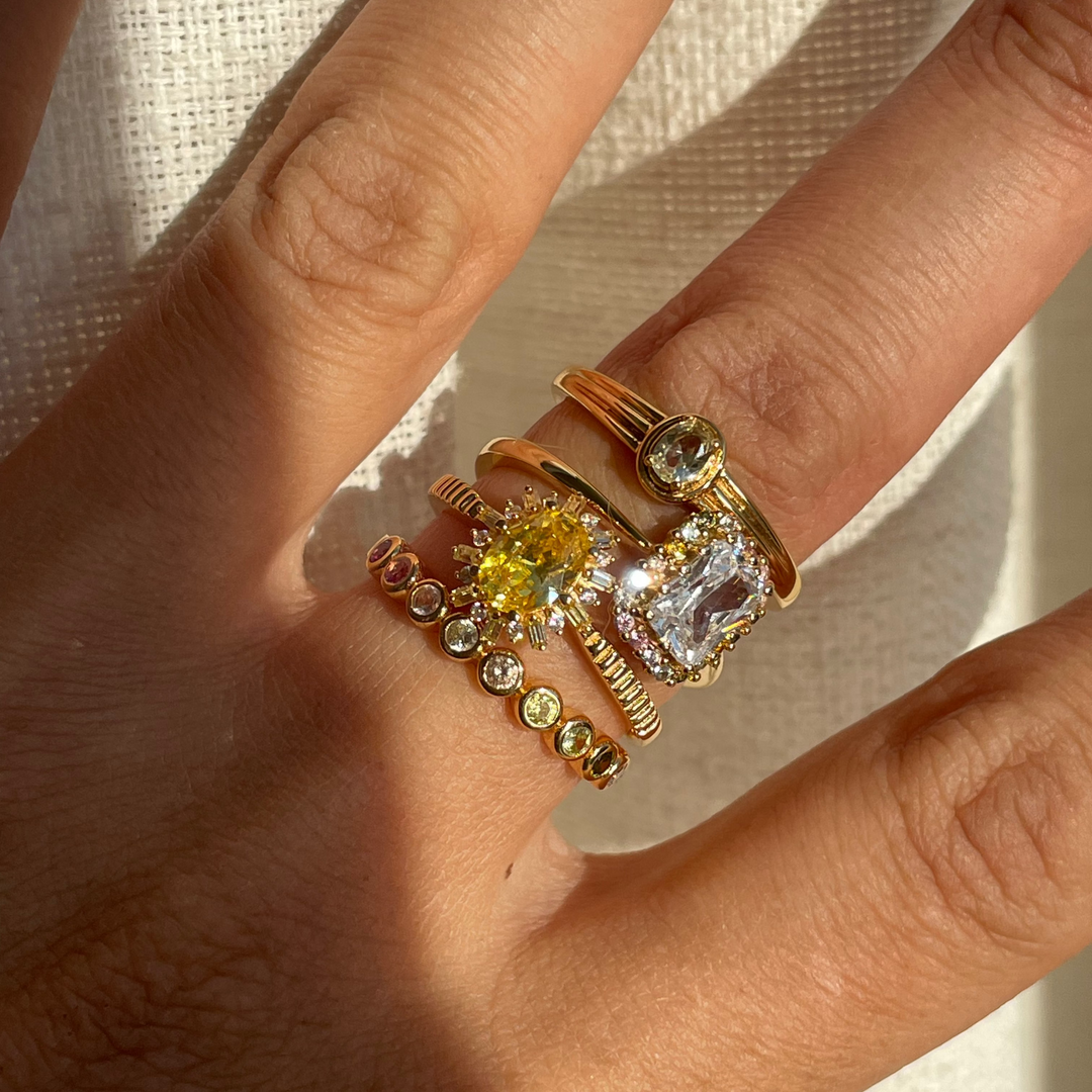 Ring with colored stones - 124156Y